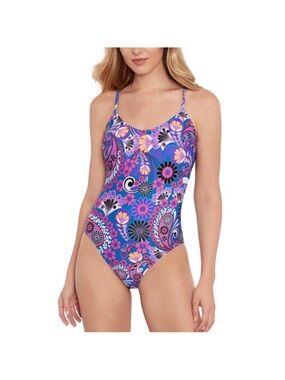 NEW Salt + Cove Purple One Piece
Swimsuit Size Medium Boho Floral Paisley
Open